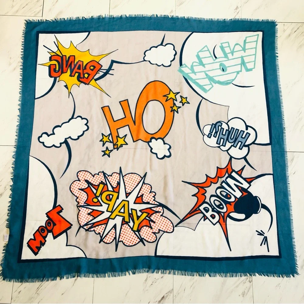 Whimsical Colorful Scarf Retro Super Hero Noise Sound Effect Animation Cartoon